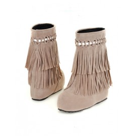 Korean Tassel Platform Ankle Snow Boots in Wedge Heel Size:34-39