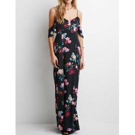 Seductive Floral Print High Rise Spaghetti Dress