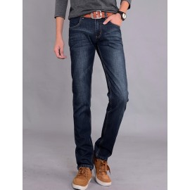 Winter Warm Fleeced Slim Fit Stright Jeans