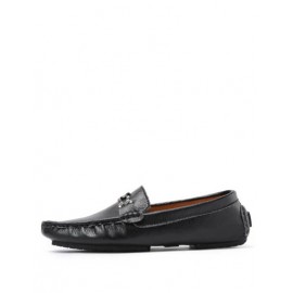 Trendy Metallic Trim Stitching Trim Loafers with Square Toe