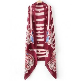 Attractive 185CM Stripe Star Print Scarf