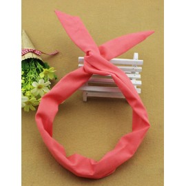 Korean Twist Rabbit Earring Hair Band in Watermelon