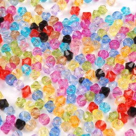 6MM Shiny Acrylic Crystal Biconical Clear Bead DIY Accessory Charm 500PCS 