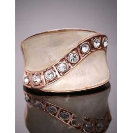 Retro Rhinestone Detail Broad Wild Side Ring