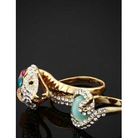 Styling Snake Shape Rhinestone Detail Ring