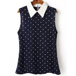 Ladylike Split Back Mock-Two-Piece Tank Top in Dots