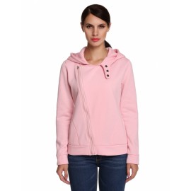 New Stylish Ladies Women Casual Slim Fit Zip-up Hoodie Jacket